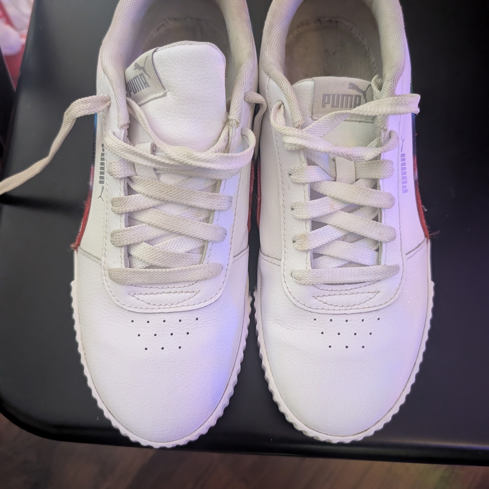 Puma White Sneakers with Red Accents